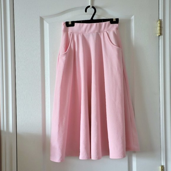 Pink Boohoo midi skirt with pockets - Picture 5 of 5